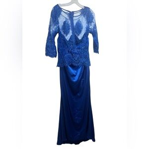 Custom Tailored Royal Blue Lace Gown – Handcrafted Elegance
